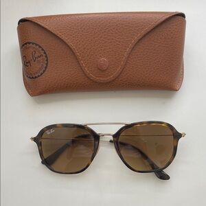 Ray-Ban Tortoise Shell Sunglasses with Tan Case